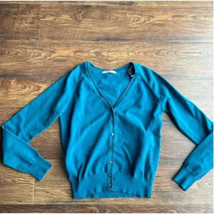Papaya Button Down Cardigan Sweater | Teal Blue Cardigan Sweater | Cardigan
